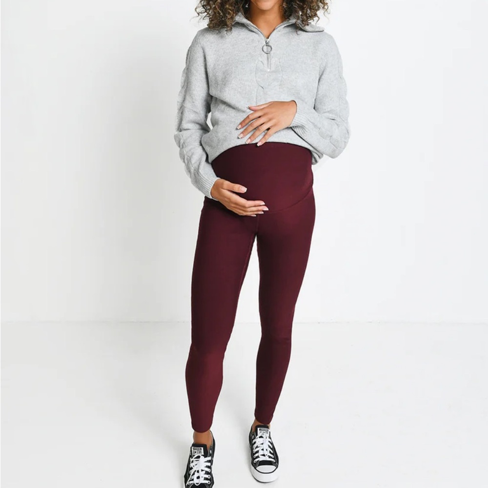 Maternity Winter Everyday Burgundy Leggings
